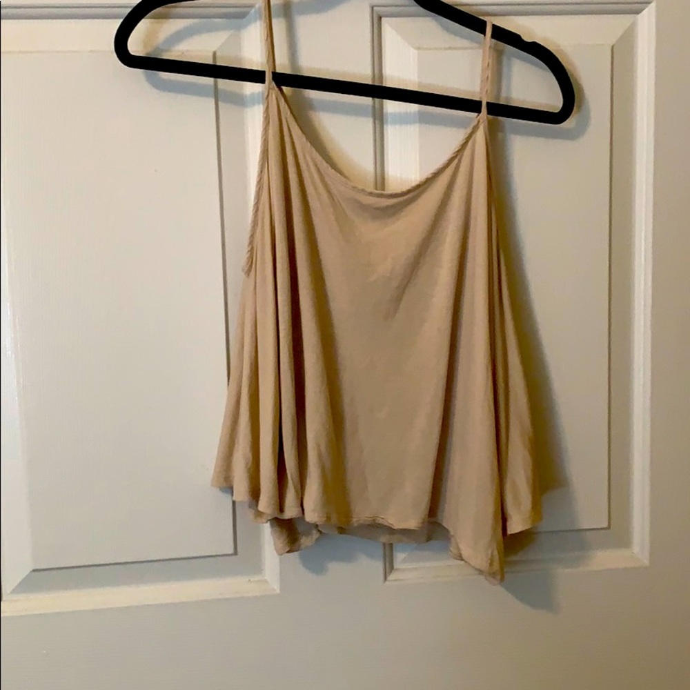 Creme Cold Shoulder Crop